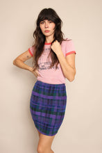 90s Purple Plaid Skirt