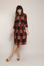 80s Copper & Rust Checkered Dress
