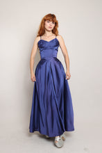 50s Blue Satin Gown