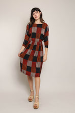 80s Copper & Rust Checkered Dress