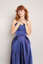 50s Blue Satin Gown