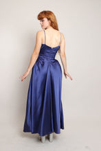 50s Blue Satin Gown