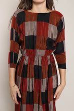 80s Copper & Rust Checkered Dress