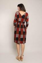 80s Copper & Rust Checkered Dress