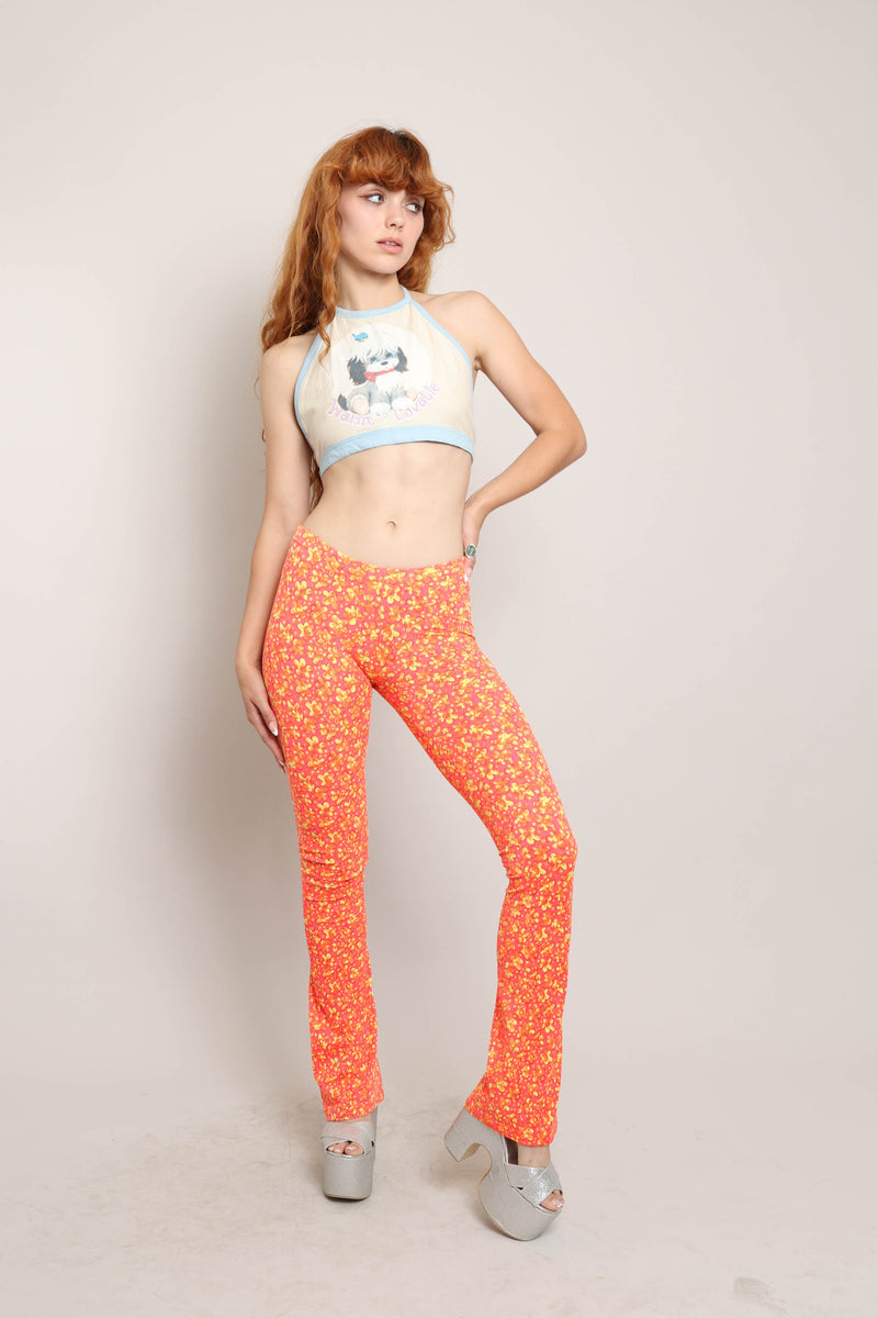 90s Orange Floral Pants – Luxie Vintage