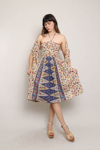 50s Printed Cotton Dress Set