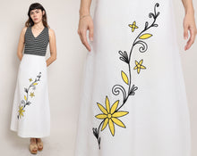 70s Floral Appliqué Dress