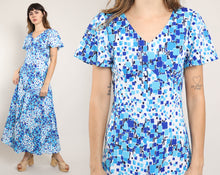 70s Abstract Flutter Sleeve Dress