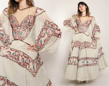 40s Beaded Chiffon Gown