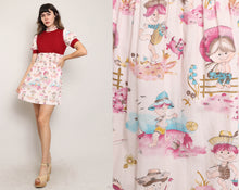 70s Novelty Print Mini Dress