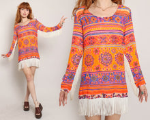 60s Psychedelic Fringe Dress