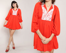 70s Red Babydoll Dress