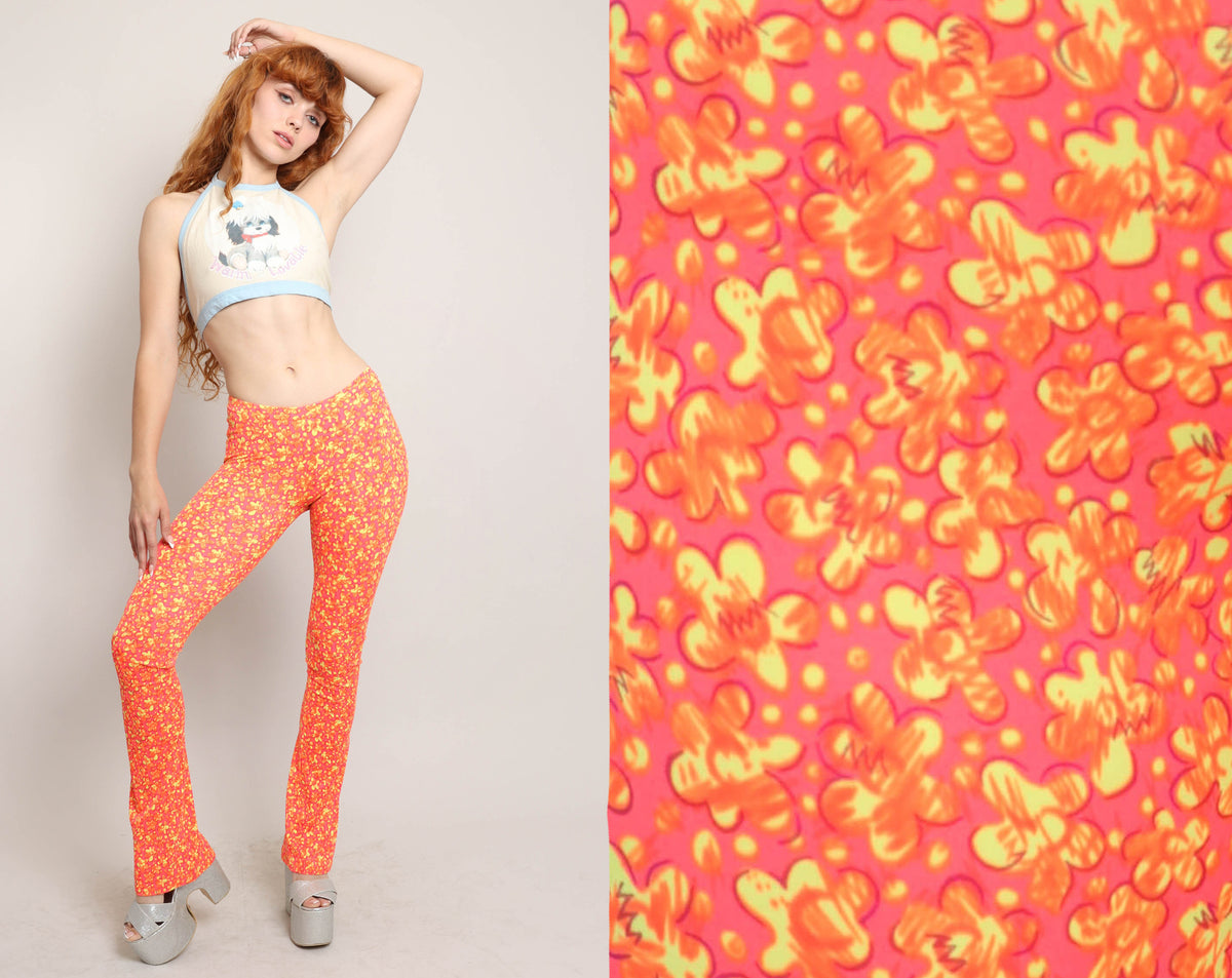 90s Orange Floral Pants – Luxie Vintage