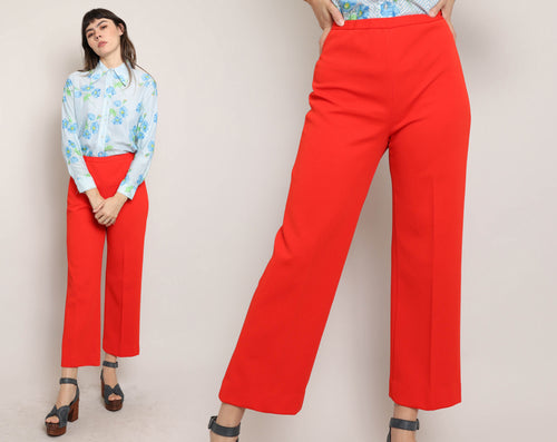 70s Red Polyester Pants