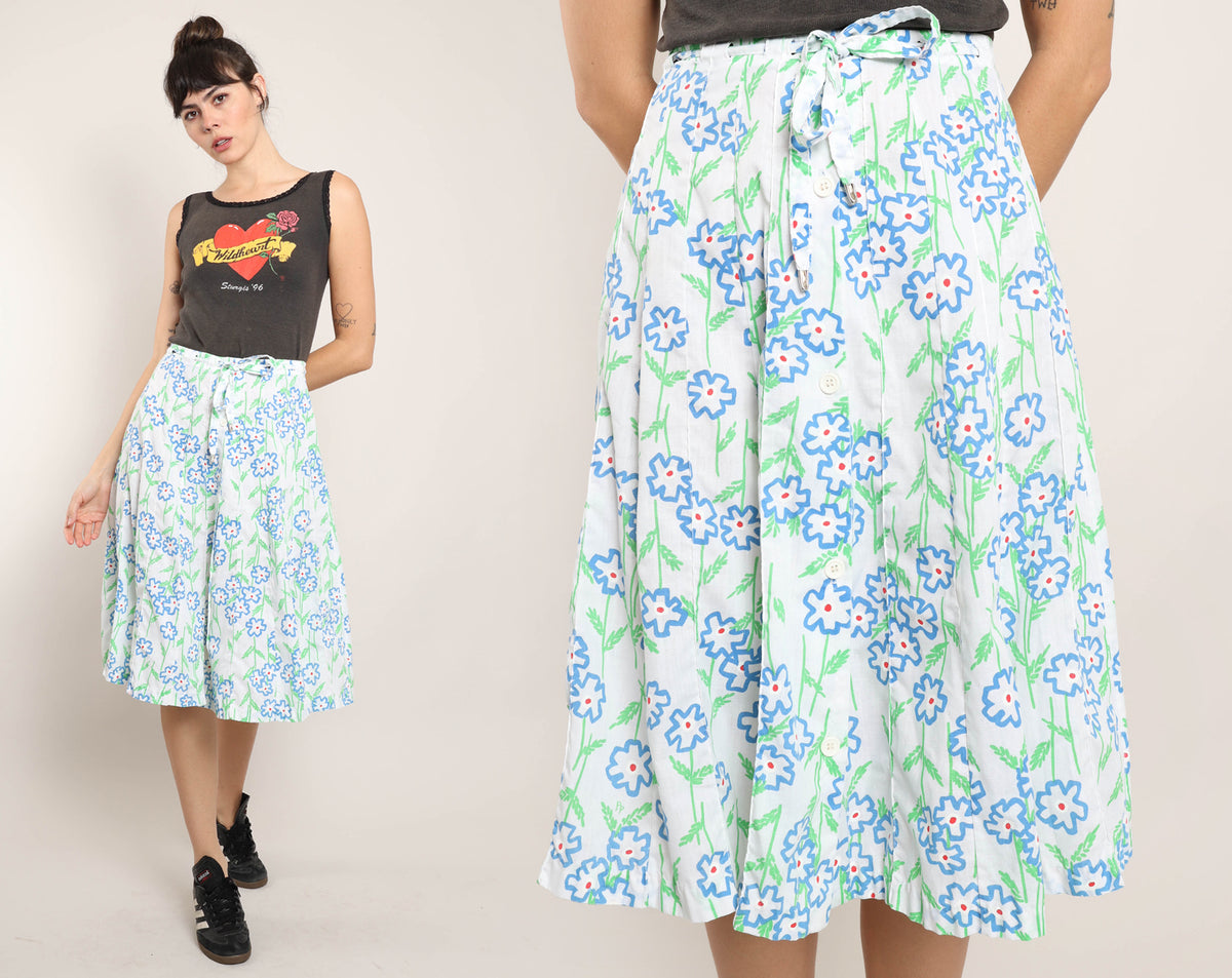 Vintage floral cheap skirt