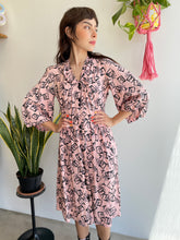 40s Pink Novelty Print Dress