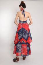 70s Gunne Sax Tiered Halter Dress