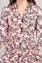 40s Pink Novelty Print Dress