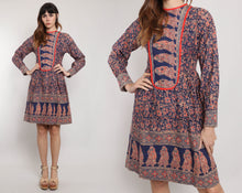 70s Batik Cotton Dress