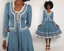 70s Gunne Sax Peplum Dress