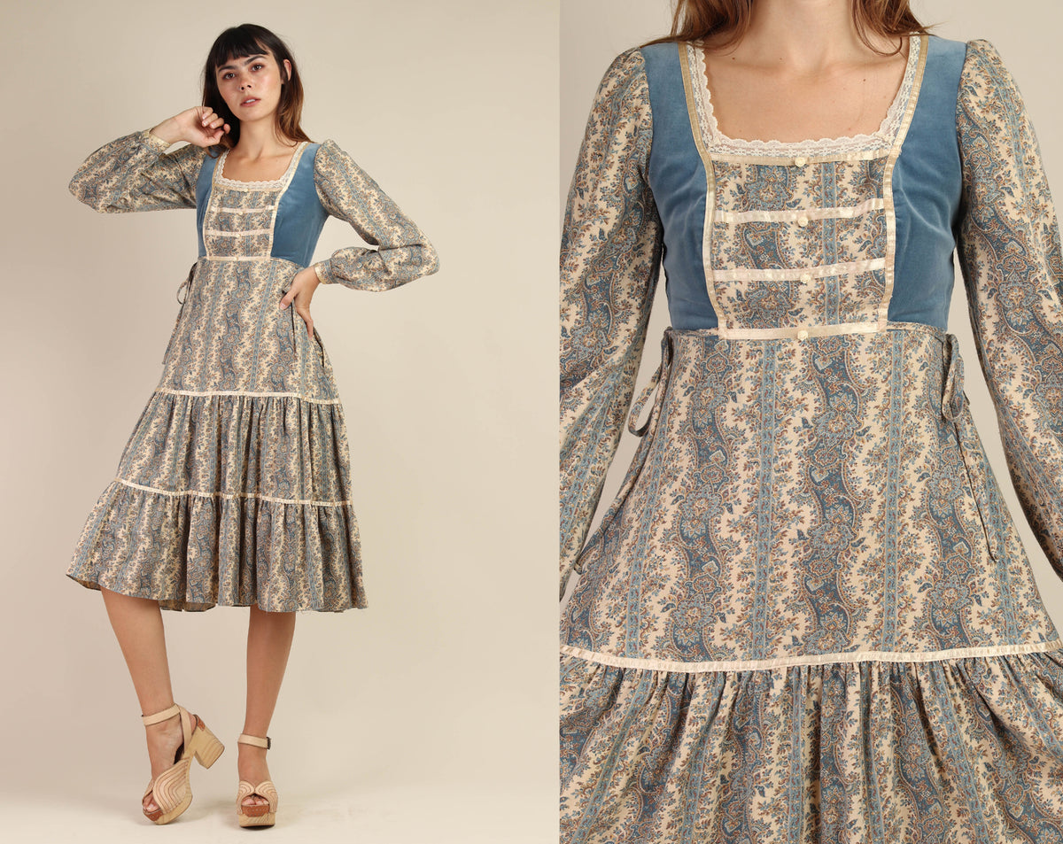 dress-gunne-sax-floral-velvet-