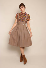 50s Brown Pinafore Dress