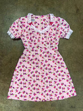 70s Pink Floral Mini Dress - S/M