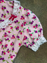 70s Pink Floral Mini Dress - S/M