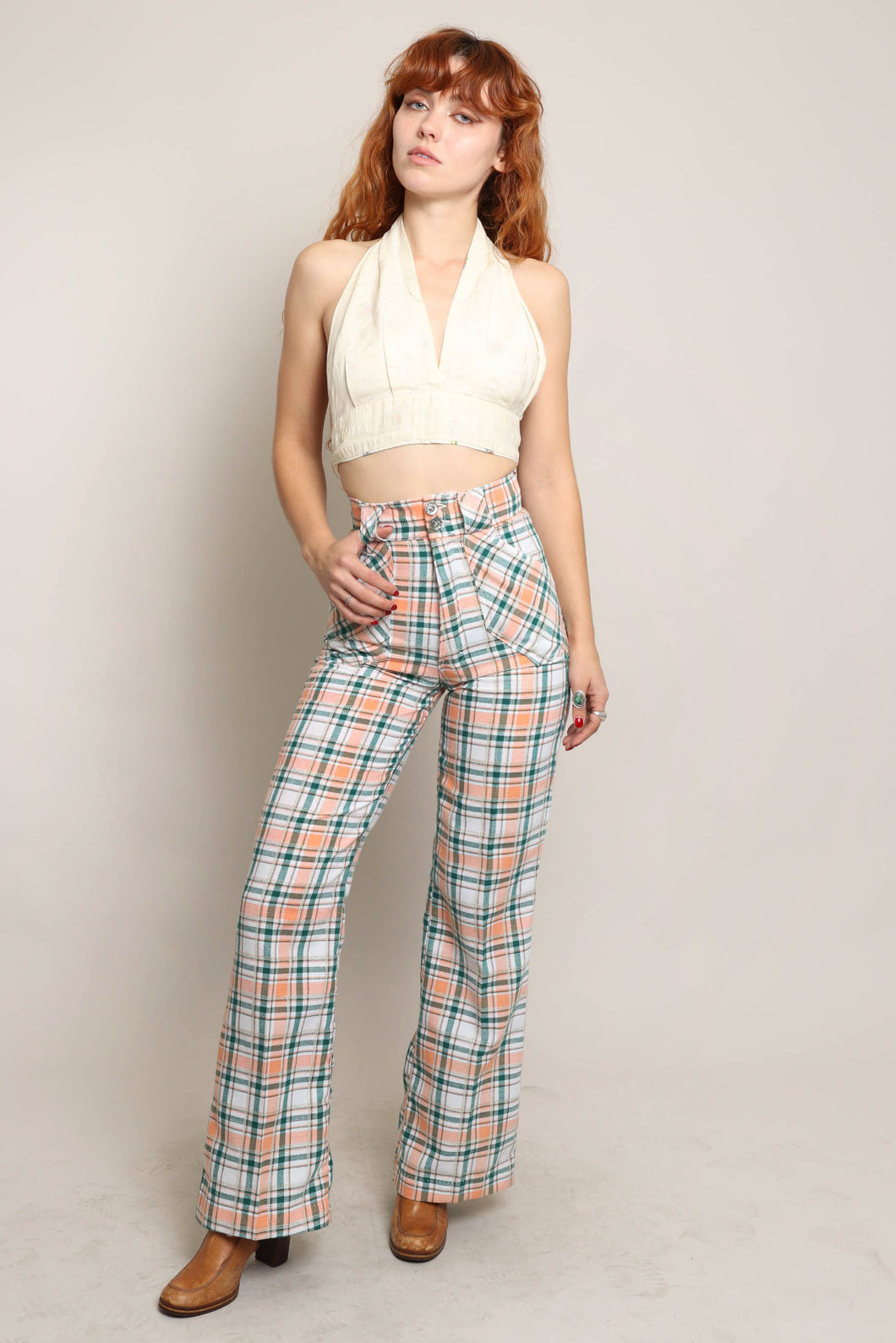 70s Plaid Bell Bottoms