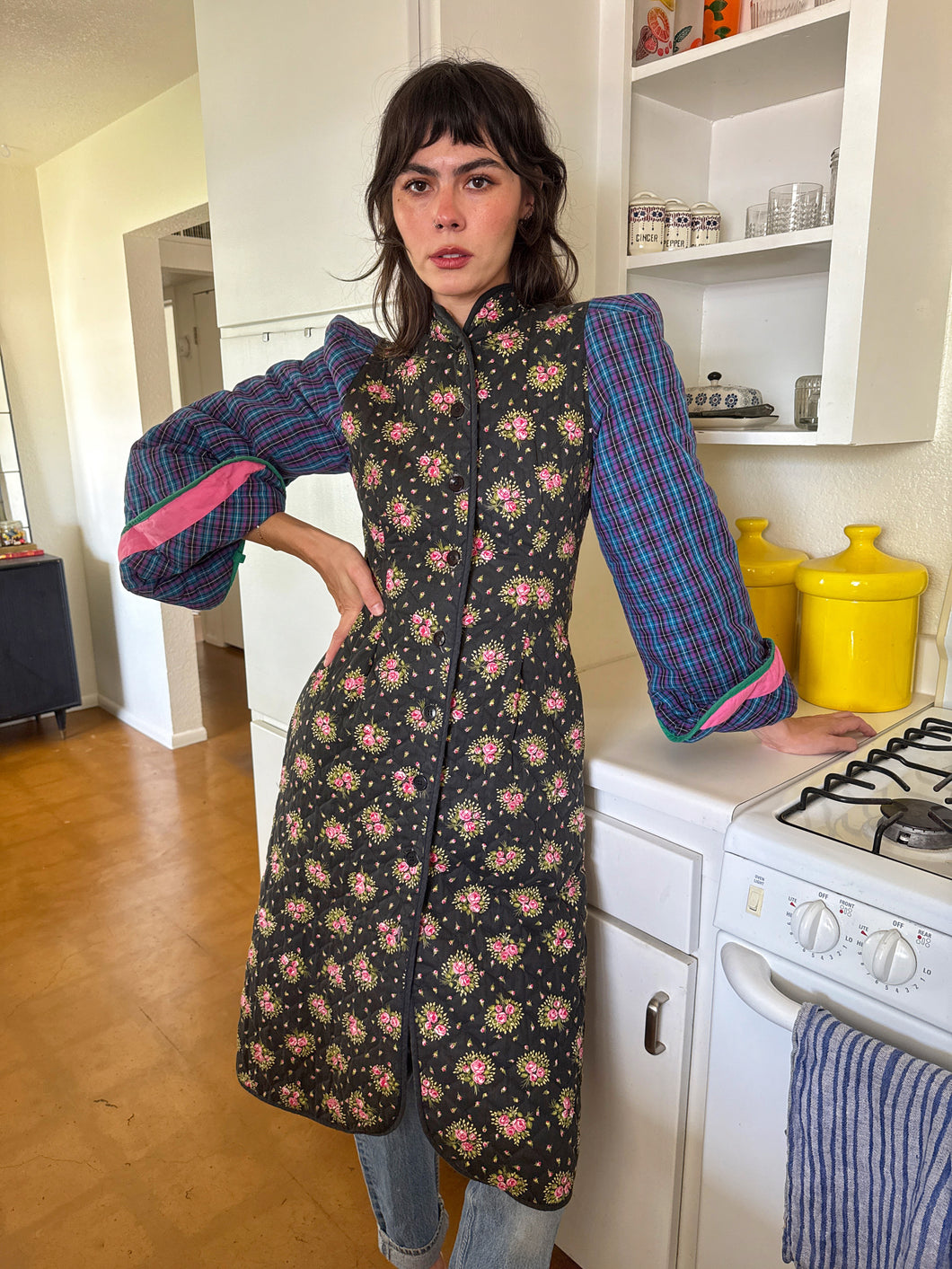 70s Quilted Floral Jacket