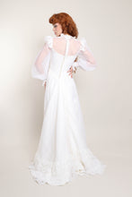 70s Victorian Chiffon Gown With Train