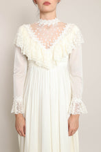 70s Prairie Wedding Dress With Train