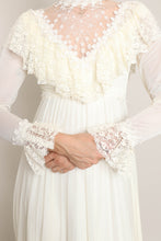 70s Prairie Wedding Dress With Train