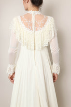 70s Prairie Wedding Dress With Train