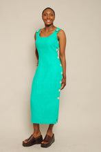 80s Turquoise Side Button Dress