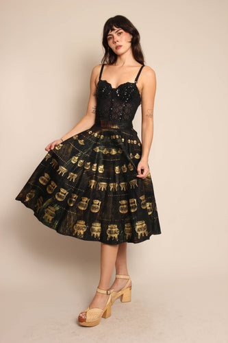 50s Hand Painted Mexican Circle Skirt