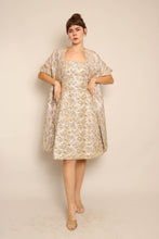 60s Gold Brocade Dress & Jacket Set