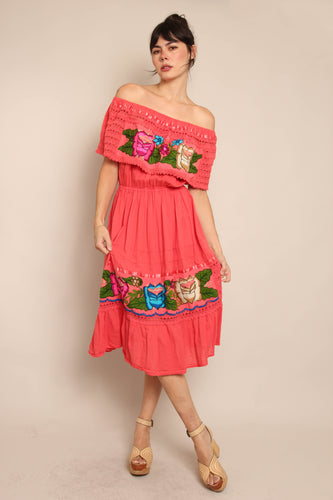 90s Embroidered Peasant Dress