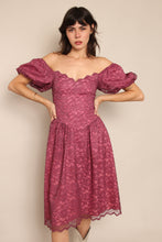 80s Scalloped Lace Party Dress
