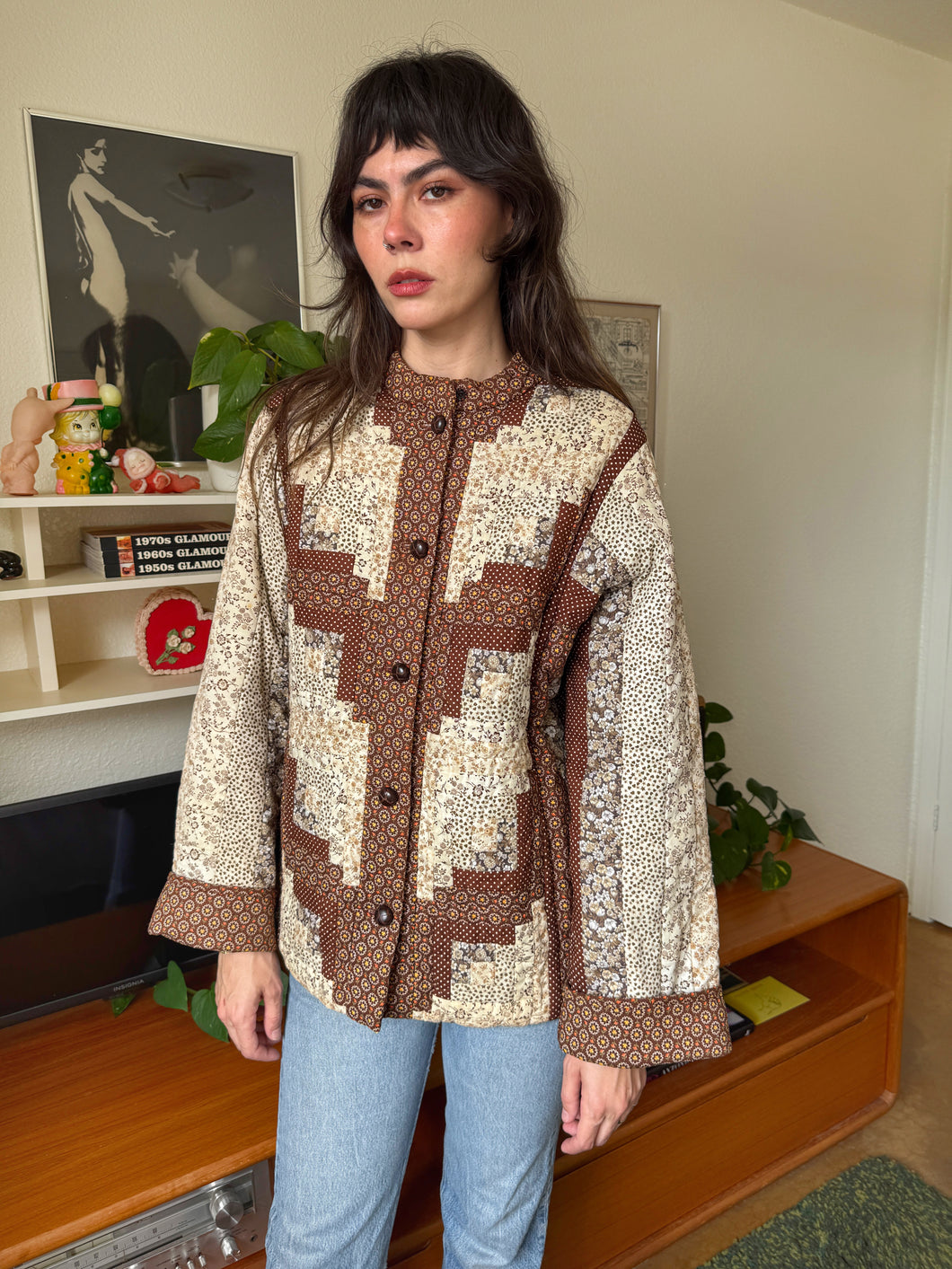 70s Quilted Floral Jacket