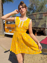 70s Yellow Cut-Out Mini Dress