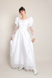 80s Juliet Wedding Dress With Train