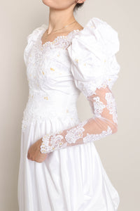 80s Juliet Wedding Dress With Train