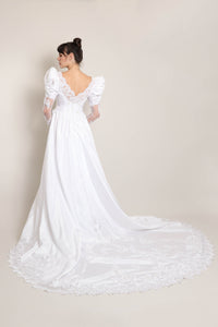 80s Juliet Wedding Dress With Train