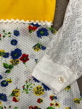 70s Yellow Floral Mini Dress - L