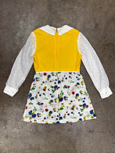 70s Yellow Floral Mini Dress - L