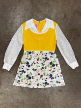 70s Yellow Floral Mini Dress - L