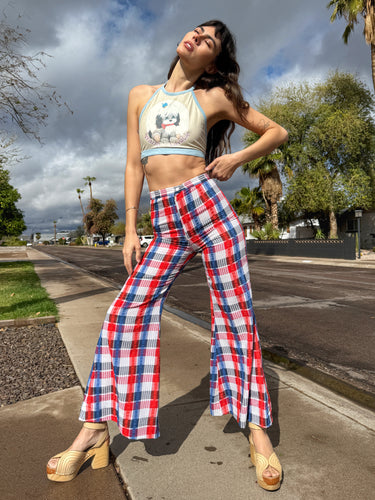 70s Plaid Bell Bottoms