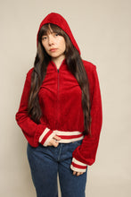 60s Maroon Hooded Track Jacket