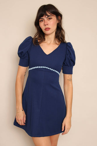 70s Puff Sleeve Mini Dress